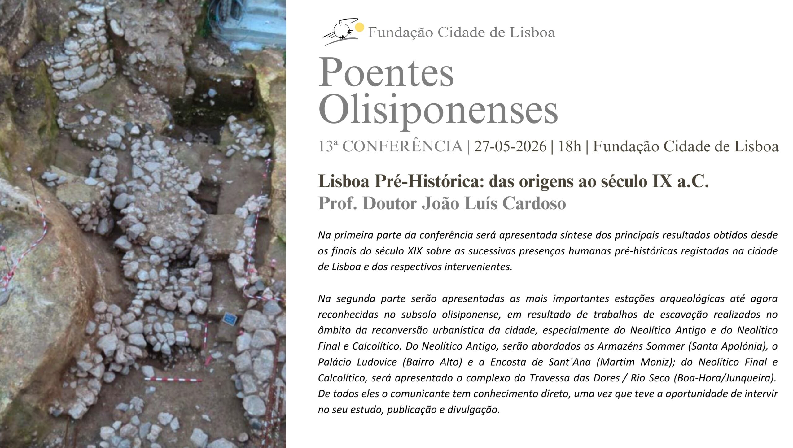 Conferência “Lisboa Pré-Histórica: das origens ao século IX a.C.” – Fundação Cidade de Lisboa